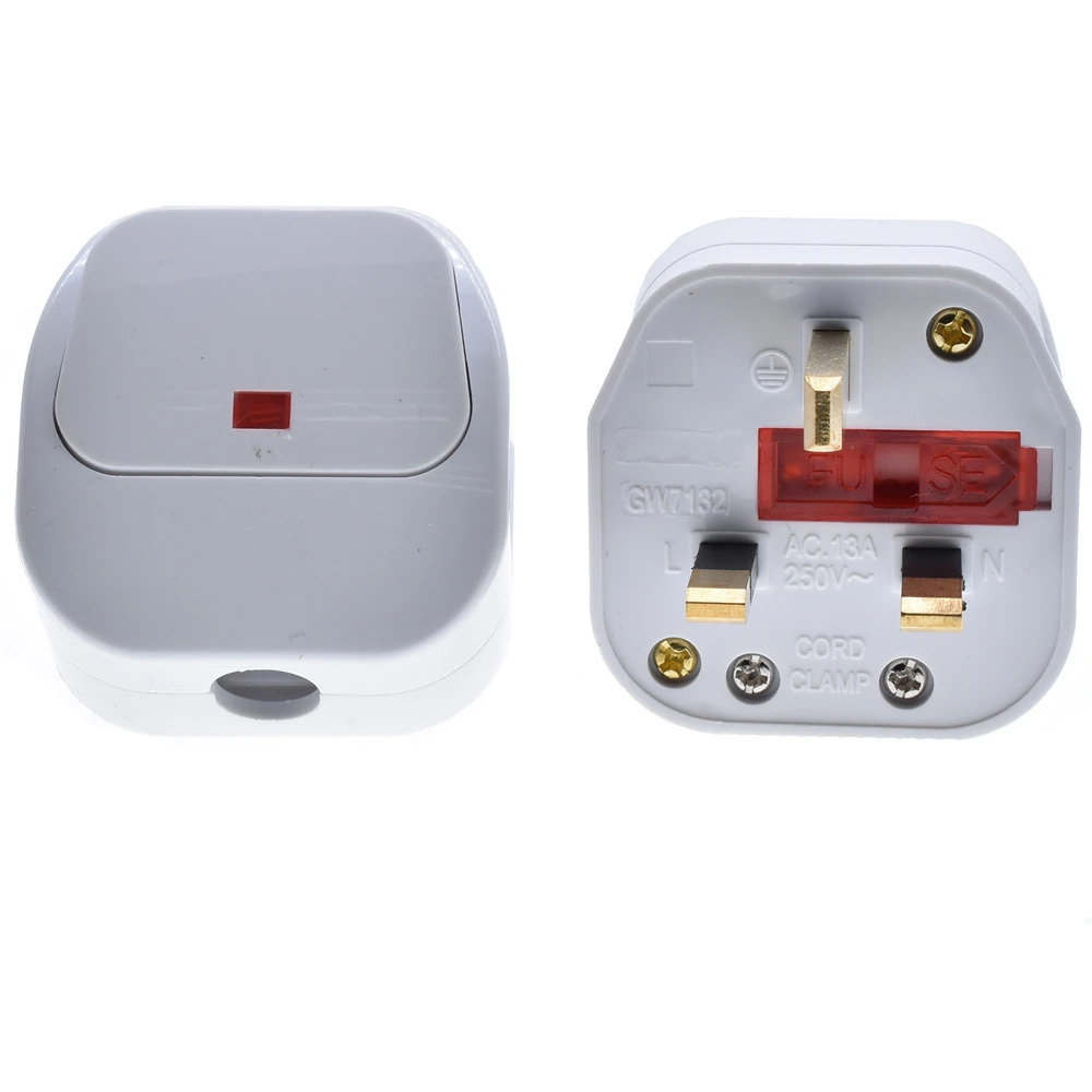 İNGILTERE / AU 3 Pin Switch13A AC Montajlı priz Anahtarı İle Erkek Elektrik Soketi Sigortalı Bağlantı Kablosu Aşırı Yük Koruması Adaptörü Görüntü  0