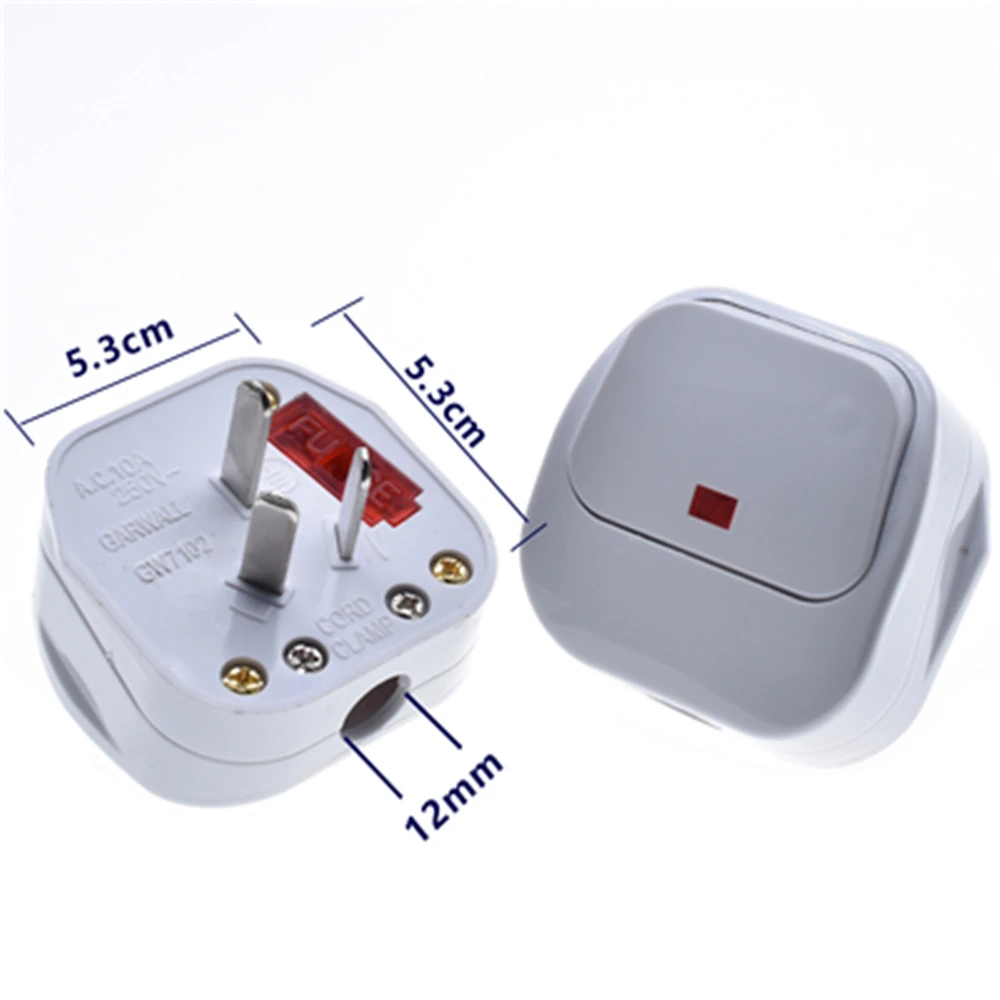 İNGILTERE / AU 3 Pin Switch13A AC Montajlı priz Anahtarı İle Erkek Elektrik Soketi Sigortalı Bağlantı Kablosu Aşırı Yük Koruması Adaptörü Görüntü  4