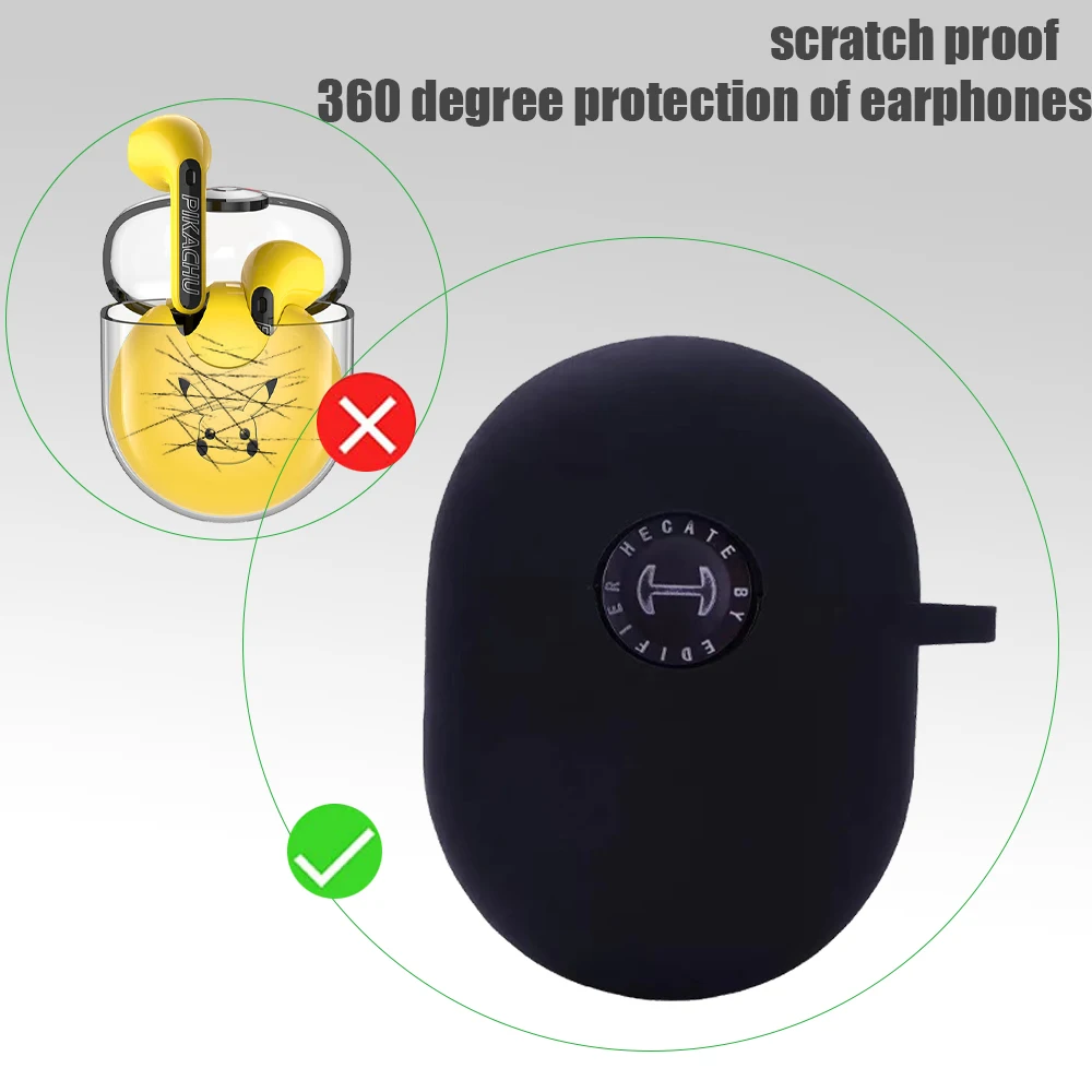 Kablosuz bluetooth Kulaklık Silikon yumuşak Kapak Edifier GM5 Şarj Durumda Kanca İle anti-fall Koruyucu Kılıf Aksesuarları Görüntü  5