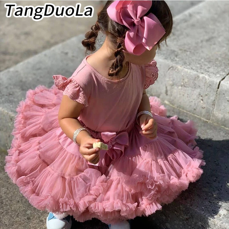 Çocuk Kız Tutu Etekler Prenses Pettiskirt Bale Dans Doğum Günü Partisi Kostüm Çocuk Giysileri 1 -8 Yıl Görüntü  3