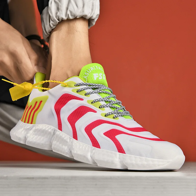 Sıcak Satış Koşu Ayakkabı Erkekler Hafif Sneakers Nefes Örgü Yürüyüş Spor Ayakkabı Zapatos De Hombre Renk Büyük Boy Ayakkabı Görüntü  1