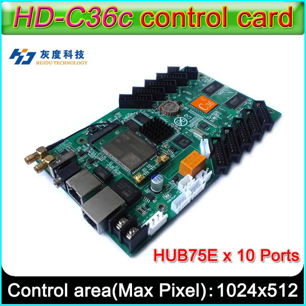 HD-C36C Tam Renkli Asenkron LED Ekran Kontrol Kartı, Donatılmış HUB75E*10, LED ekran kontrol aygıtı, Kurulu Flaş 4GB Görüntü  0