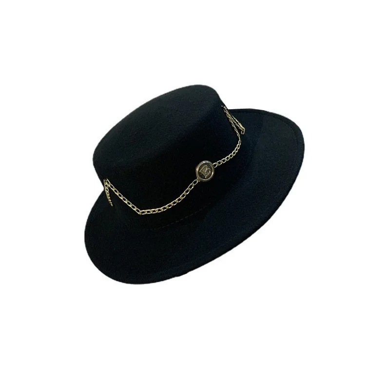 Yün Düz Ağız silindir şapka İngiliz Tarzı Retro Balıkçı Şapka Sonbahar Kış Moda Sıcak düz silindir şapka kadın Açık silindir şapka YF0663 Görüntü  1