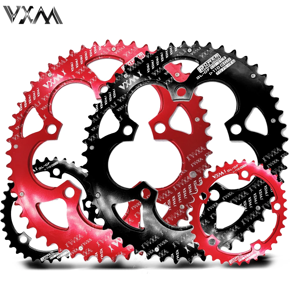 VXM Yol Bisiklet 110BCD 35 / 50T Oval Aynakol Kiti Bisiklet 7075-T6 Alaşım Ultralight Elips Tırmanma Gücü Aynakol Plaka Görüntü  1