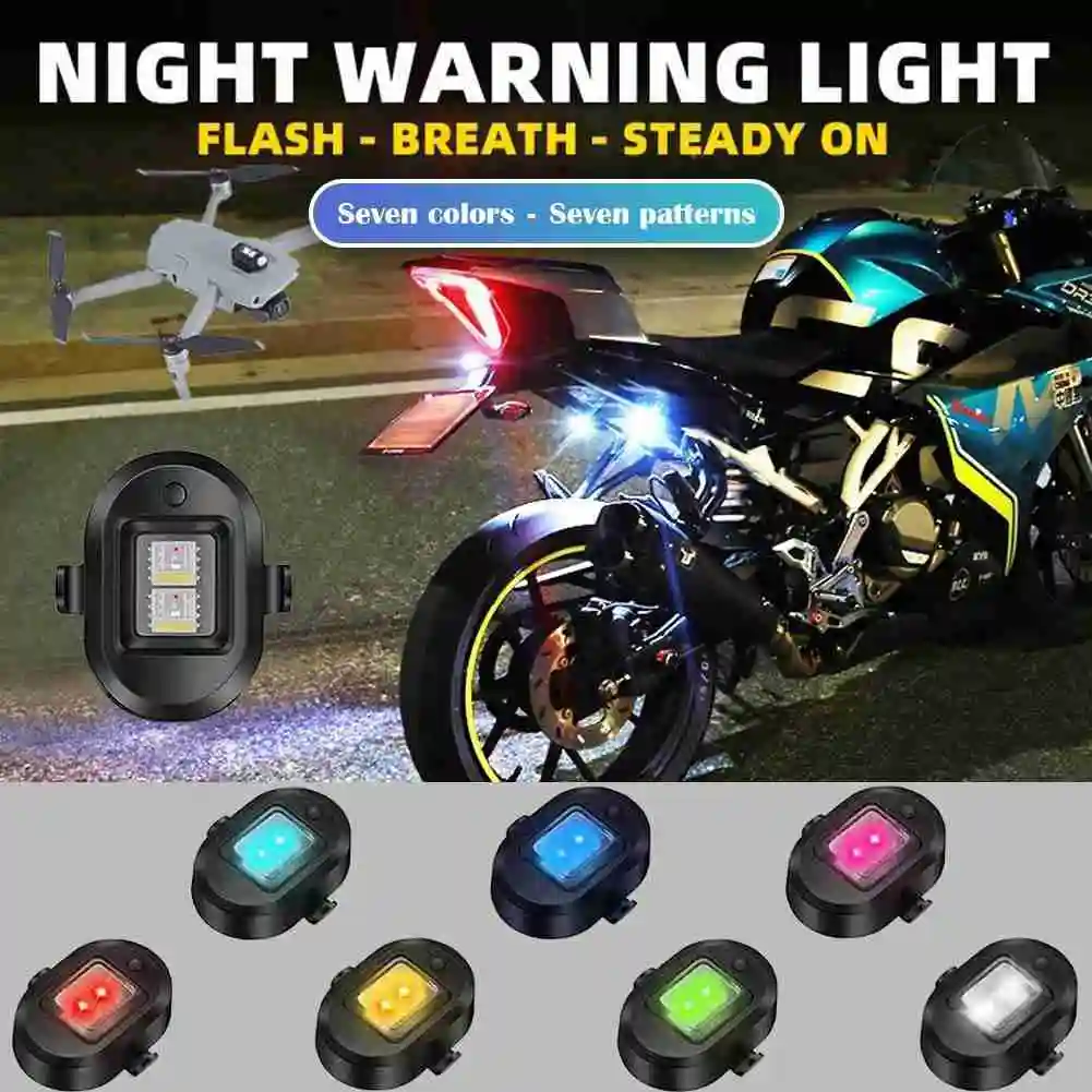 Motosiklet LED Yanıp Sönen Arka Lambası Gece çakarlı lamba Arka Lamba Motosiklet Bisiklet Drone çakarlı lamba USB Şarj Edilebilir 4/7 renk Görüntü  4