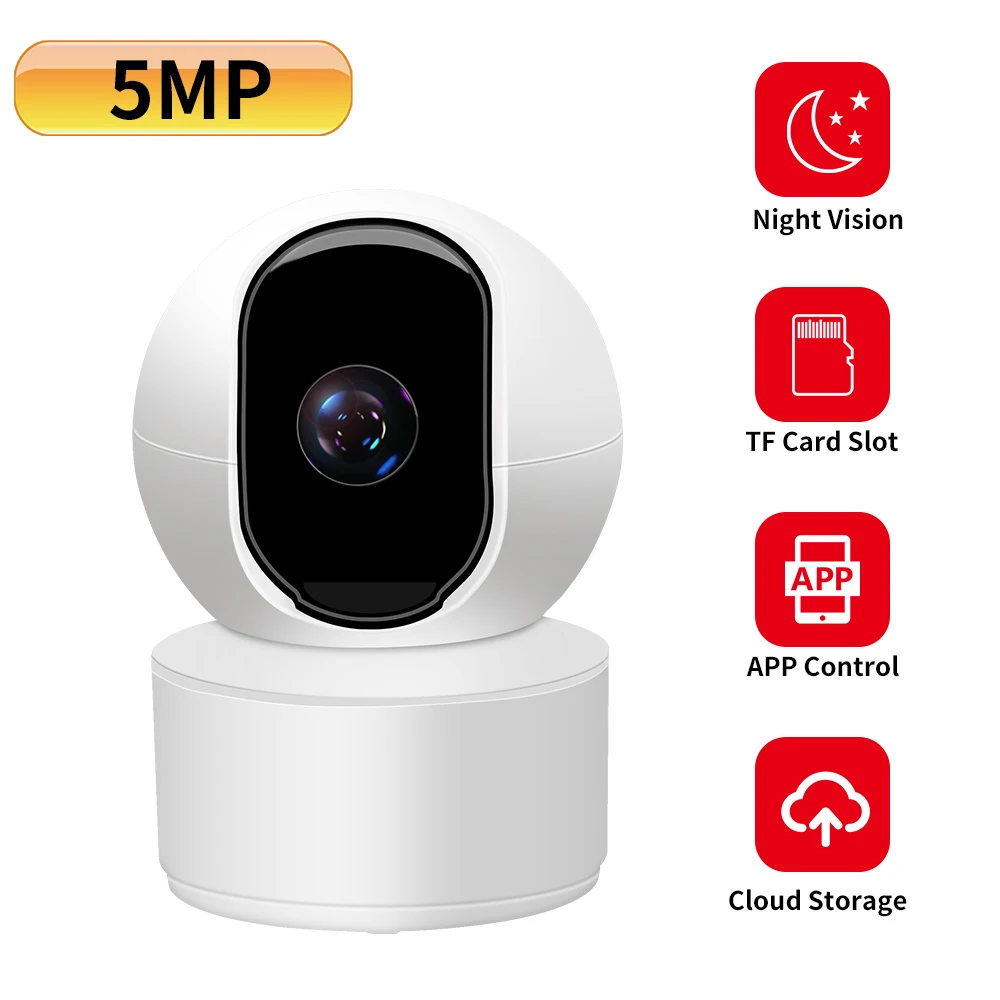 N_eye 5MP HD Ev Güvenlik IP Kamera İki Yönlü Ses Kablosuz Mini Kamera Gece Görüş CCTV WiFi Kamera bebek izleme monitörü IR Gece Kamera Görüntü  5