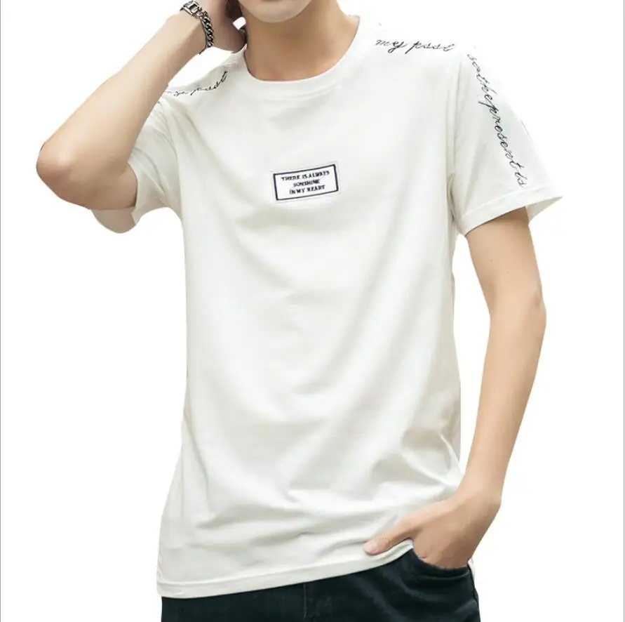 2023HOT JTFAN Yaz T-Shirt Erkek T Shirt Beyaz Ünlü Marka Moda Yeni Moda T Shirt O-Boyun Görüntü  3