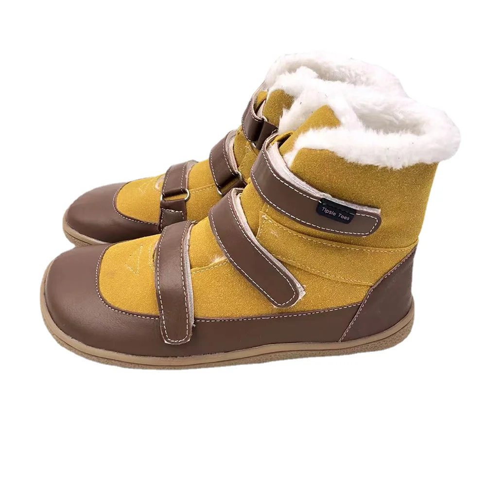 Tipsie toes Üst Marka Yalınayak Hakiki Deri Bebek Yürüyor Kız Erkek Çocuklar İçin Ayakkabı Moda Sonbahar Kış 2 Kayış yarım çizmeler Görüntü  1