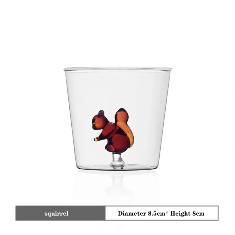 Cam Kupa kahve bardağı Hayvan Yaratıcı süt kupası Sevimli Su Bardağı Bitki Üç Boyutlu Şekil Şeffaf Kupa Kızlar noel hediyesi Görüntü  1