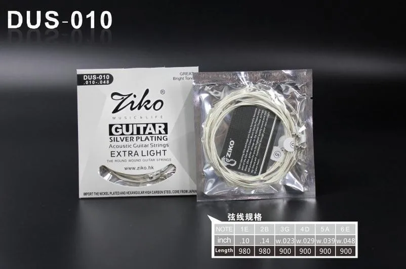 ZIKO 010-048 Akustik Gitar Dizeleri Gümüş Kaplama Gitar Parçaları Müzik Aletleri Aksesuarları Görüntü  0