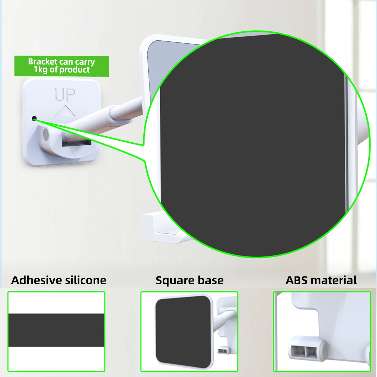 Duvara Monte Cep telefon tutucu Kılıfı Ücretsiz Katlanabilir ayarlanabilir destek Braketi Istikrarlı Tuvalet Mutfak Duvar telefon tutucu yuvası Görüntü  0