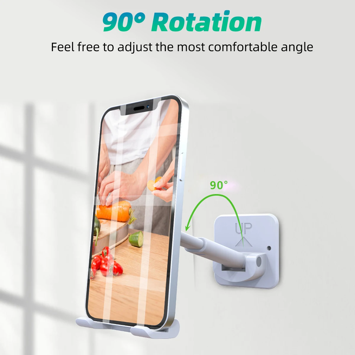 Duvara Monte Cep telefon tutucu Kılıfı Ücretsiz Katlanabilir ayarlanabilir destek Braketi Istikrarlı Tuvalet Mutfak Duvar telefon tutucu yuvası Görüntü  1