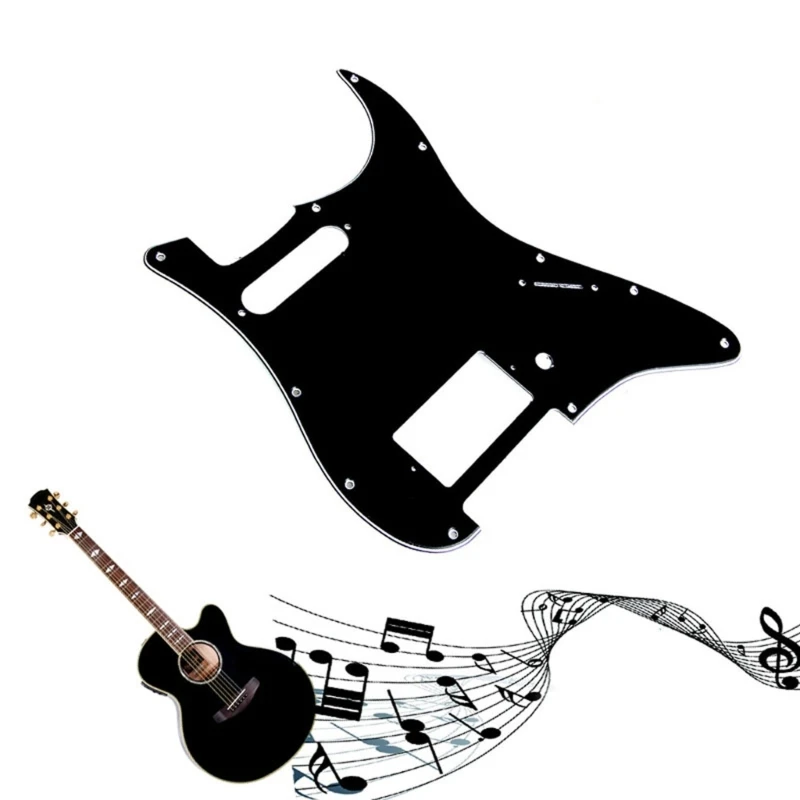 3 Kat Gitar Pickguard Koruma kurulu HS Tek Humbucker Siyah Görüntü  3