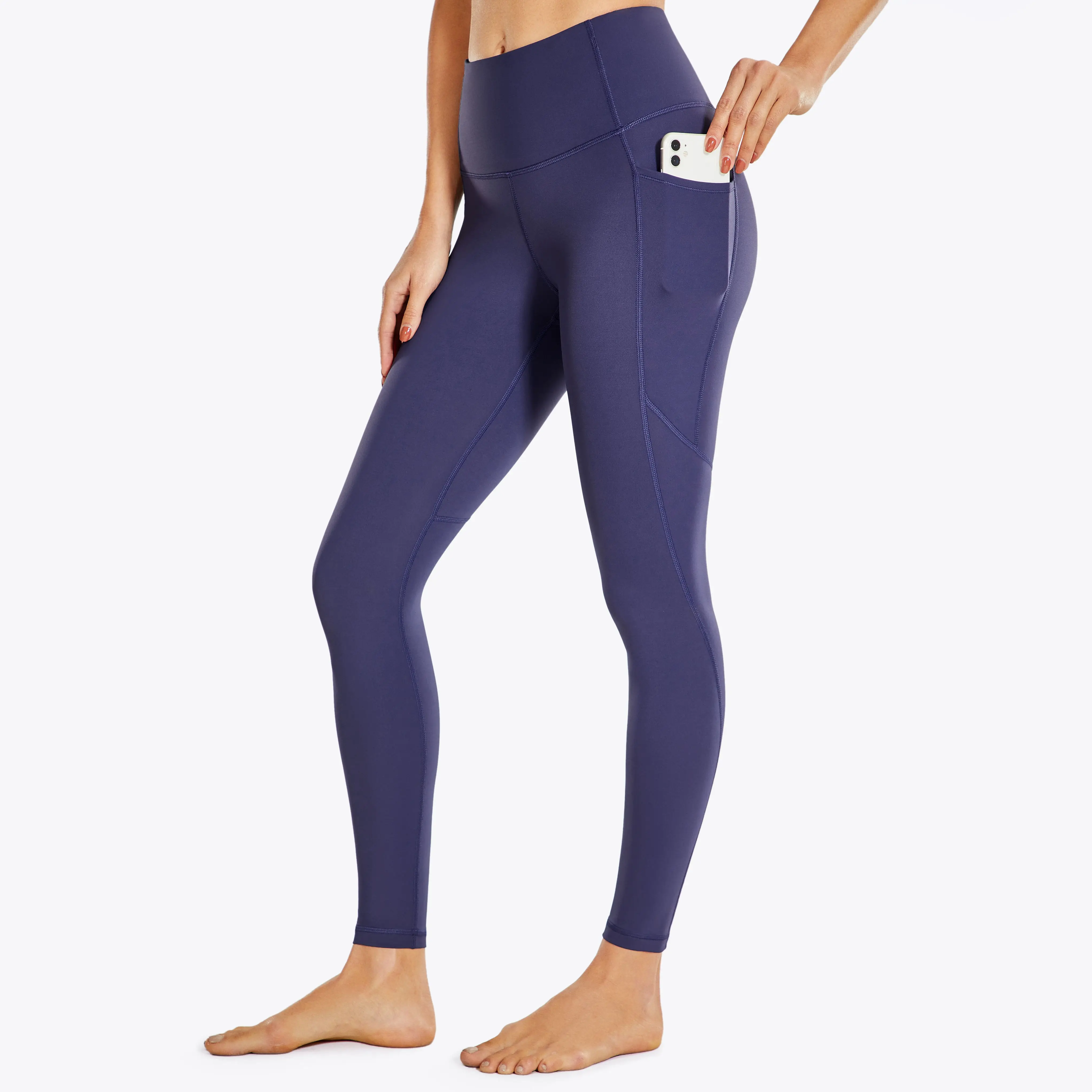 Kadın Egzersiz Tayt Çıplak Duygu Kargo 25 İnç Yüksek Belli Atletik Yoga Pantolon Elastik İnce Seksi Pantolon Kalça Kaldırma Görüntü  2