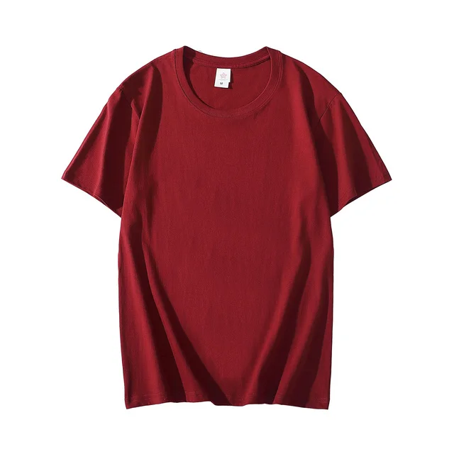 Marka Yeni Pamuk 100 % erkek tişört Saf Renk T Shirt O-boyun erkek tişörtleri Tees Tops Erkek T SHİRT Elbise Görüntü  5