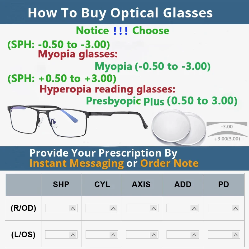 Kadın Anti mavi ışık engelleme gözlük erkek gözlük çerçeveleri Metal CR39Lens reçete gözlük miyopi hipermetrop ReadingGlasses Görüntü  3