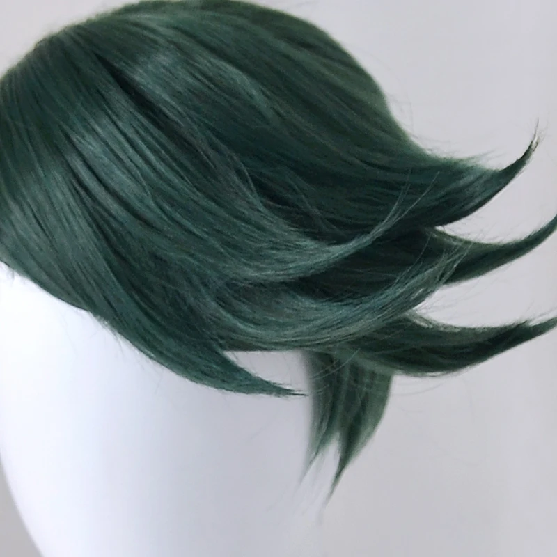 Yeni jojo'nun Tuhaf Macera Rohan Kishibe Cosplay Peruk Kısa Koyu Yeşil İsıya Dayanıklı Sentetik Saç Peruk + Peruk Kap Görüntü  0