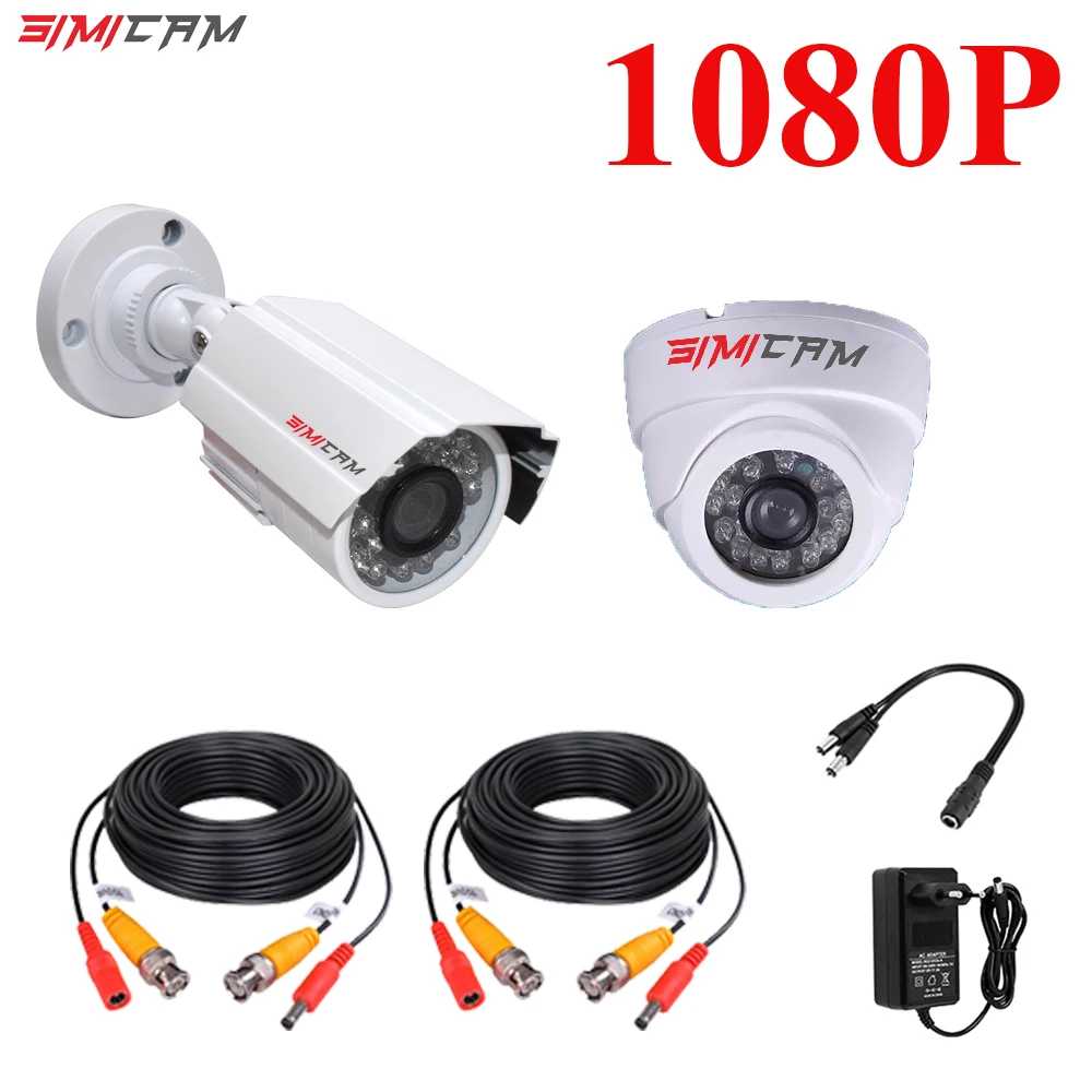 1080P 1920P AHD Güvenlik Kamera 2 ADET / 2MP / 5MP Bullet Kiti Açık Hava Konut 66ft Gece Görüş IR CCTV Video Kamera Görüntü  0
