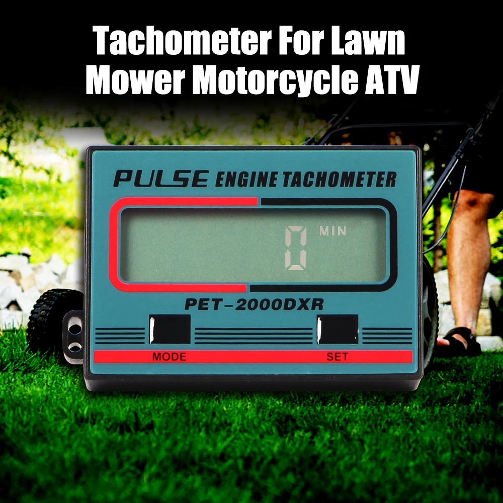 Takometre Ölçer Darbe Motor Tach Saat Metre Dijital Motosiklet ATV çim biçme makinesi 2/4 Zamanlı motor bujileri 100-30000RPM Görüntü  2