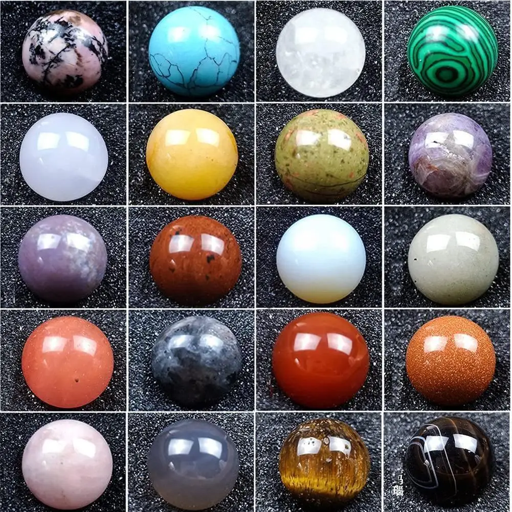 Renkli 1 Takım Kristaller Taşlar Kiti 20mm Çeşitli Doğal Şifa Kristal Accessoies Ev Taş Topları Küreler Dekorasyon E9j6 Görüntü  5