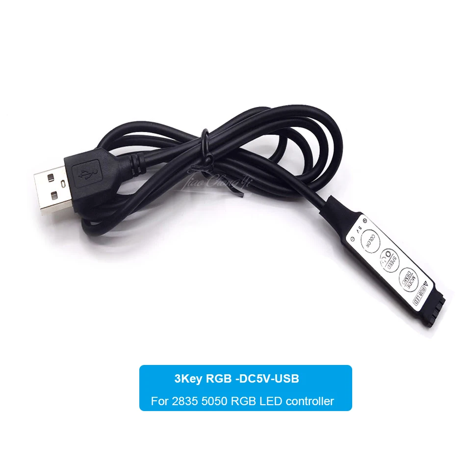 3Key USB DC RGB LED denetleyici DC5V - 24V Kısılabilir kontrol 3535 2835 5050 RGB LED ışık şeridi Görüntü  1