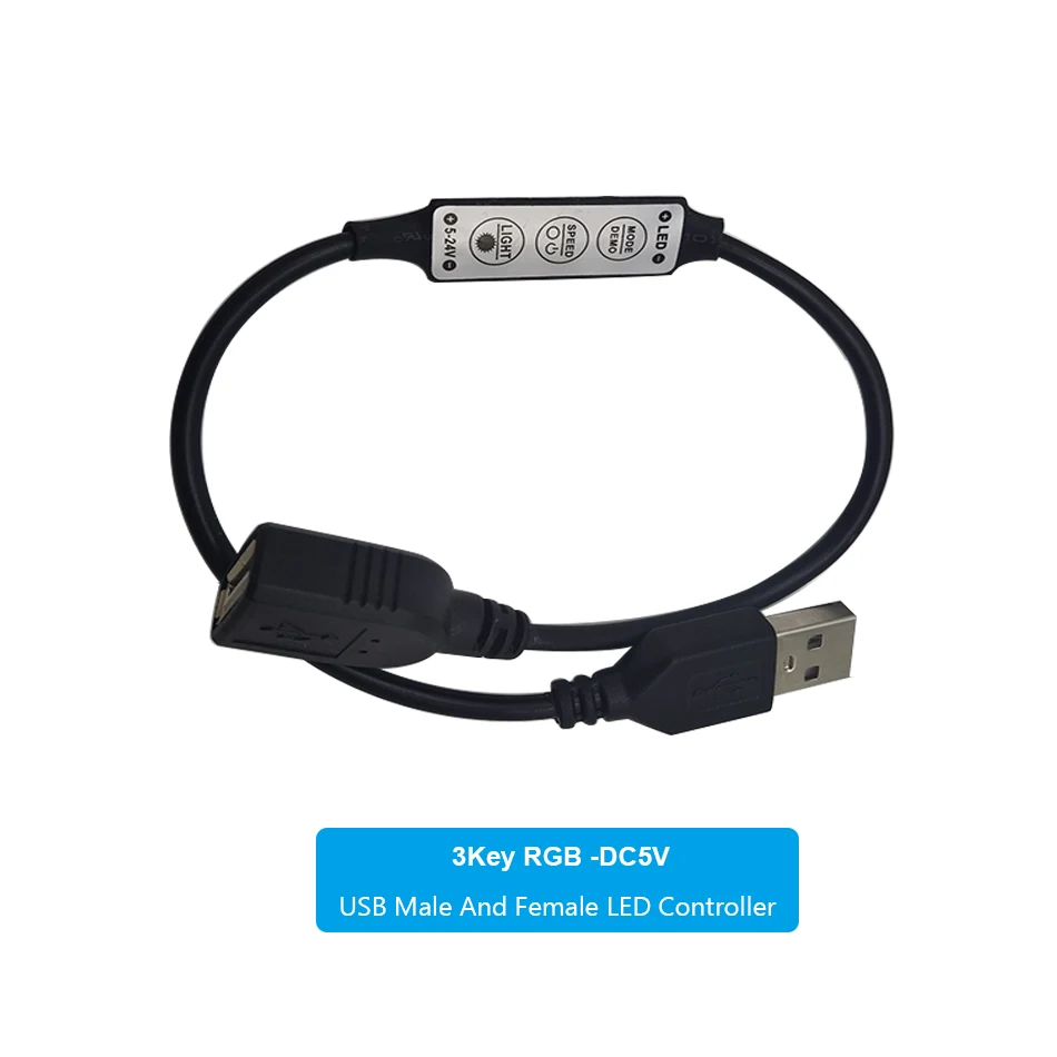 3Key USB DC RGB LED denetleyici DC5V - 24V Kısılabilir kontrol 3535 2835 5050 RGB LED ışık şeridi Görüntü  4