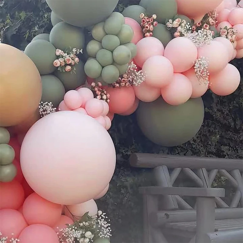 Cinsiyet Reveal Parti Balon Kemer Kiti Garland Pembe Doğal Kum Krom Altın Tozlu Yeşil Balon Bebek Duş Doğum Günü Süslemeleri Görüntü  5