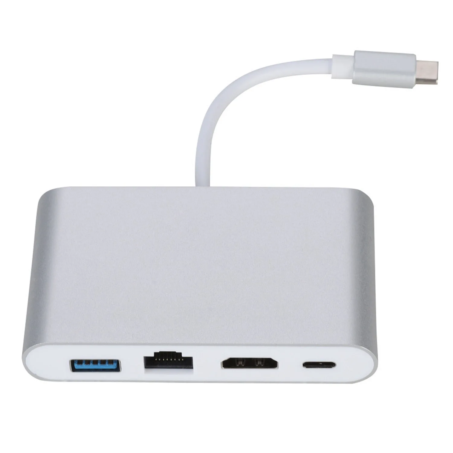 Yıldırım Rj45 Ethernet LAN HDMI adaptörü 4 İN 1 4K TV USB Hub OTG kablo şarj dönüştürücü iPhone/ iPad için Görüntü  4