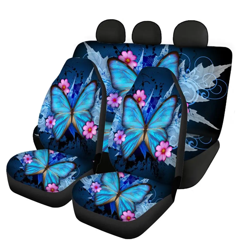 INSTANTARTS Degrade Geleneksel Polinezya Kabile Baskılı Kolay Temiz Ön ve Arka araç koltuğu Kapakları Set Dayanıklı Araba koltuk minderi Görüntü  3