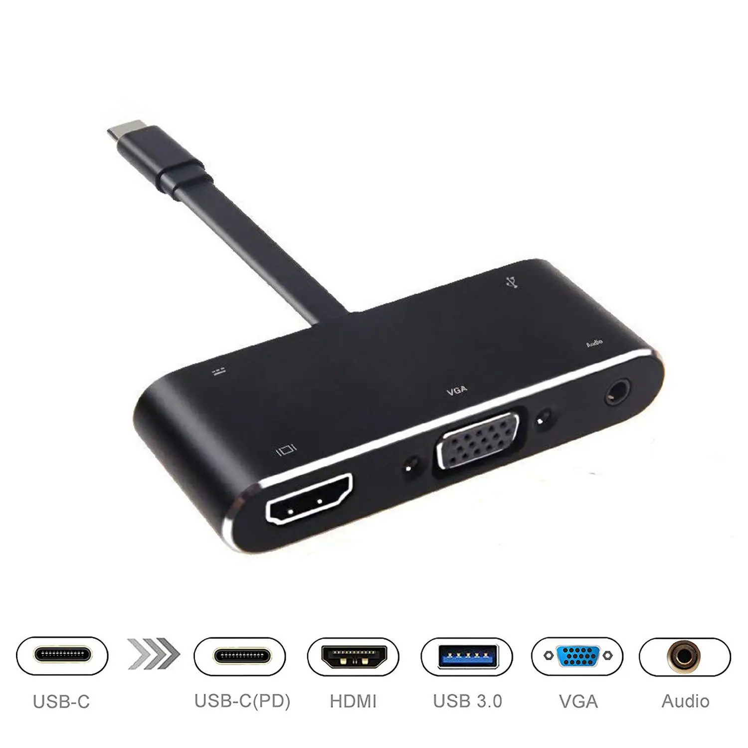 USB Tipi C USB-C HDMI 4 K USB 3.0 Ses VGA HUB Thunderbolt 3 Adaptörü Dex Modu İçin MacBook pro Samsung Not 8 S8 S9 Nintendo Görüntü  5