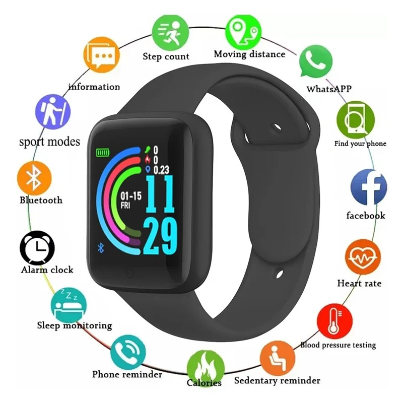 LOVEBAY D20S akıllı saat Su Geçirmez Bluetooth Kan Basıncı Fitness Spor İzci nabız monitörü Smartwatch Erkekler Kadınlar İçin Görüntü  4