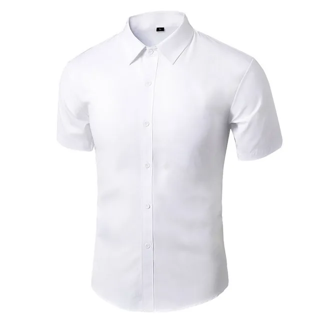 Yaz elbisesi Sosyal Gömlek Erkekler demir Olmayan İş Giysisi Erkek Kısa Kollu İnce Gömlek Beyaz Siyah Markalı erkek Giyim Görüntü  2