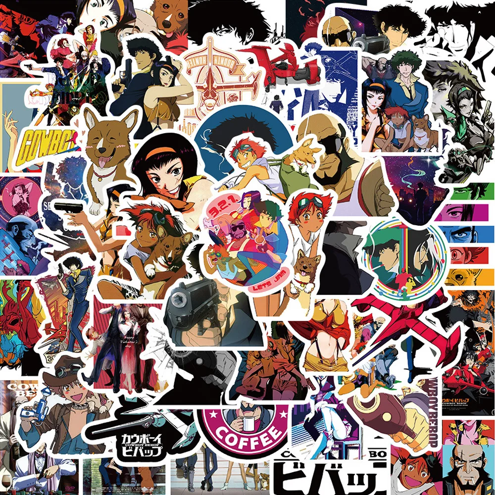 10/30/50 adet Kovboy Bebop Anime Çıkartmalar Dizüstü Tablet Kaykay Dizüstü Su Geçirmez Graffiti Çocuklar Sticker Karikatür Çıkartması Oyuncak Görüntü  1