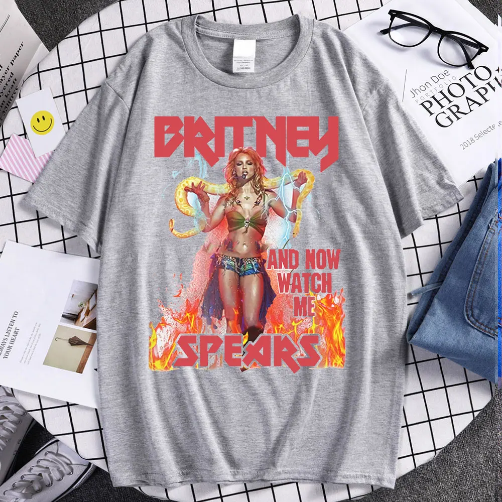 Moda Britney Spears Güzel Fotoğraf Baskılı Çift Tshirt Yaz Klasik günlük t-shirt Pamuk Rahat Gezisi T Shirt Hediye Görüntü  1