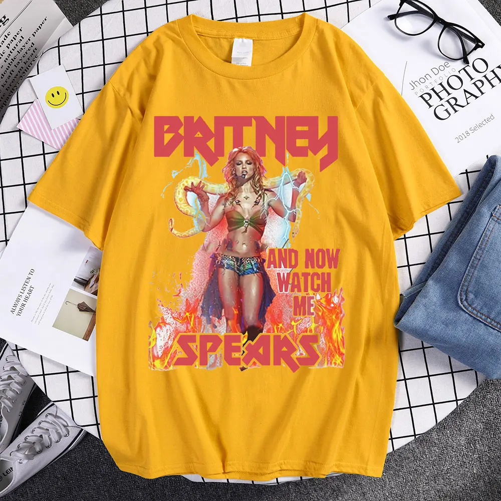 Moda Britney Spears Güzel Fotoğraf Baskılı Çift Tshirt Yaz Klasik günlük t-shirt Pamuk Rahat Gezisi T Shirt Hediye Görüntü  2