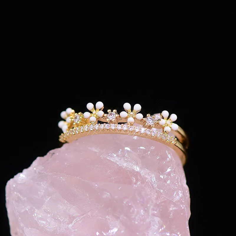 Kore Mizaç Küçük İçi Boş Kelebek Yüzük Kadınlar için İnci Çiçek Açık Tasarım Ayarlanabilir Yüzük Düğün Günlük Mücevher Hediye Görüntü  2