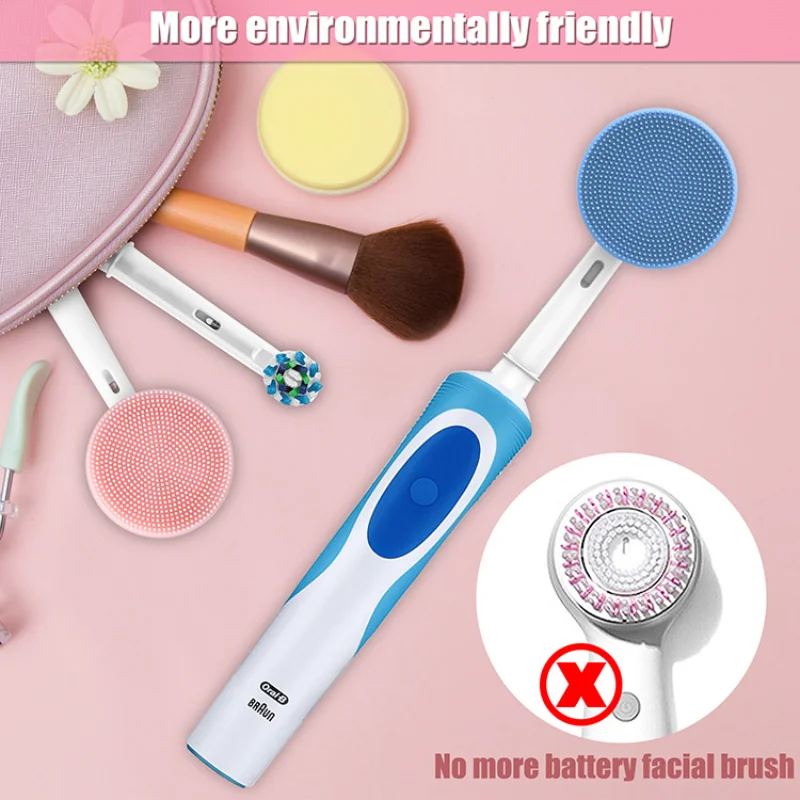 Elektrikli Yüz Fırça Kafaları Oral-B Yüz Yedek temizleme fırçası Kafaları Silikon Temizleme Kafası Yüz Cilt Bakımı Araçları Görüntü  1