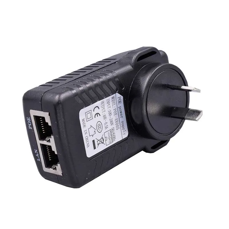 DC48V 0.5 A AB / İNGİLTERE/ABD / AU Ağ POE Anahtarı Ethernet POE Adaptörü POE enjektörü Splitter ile IP kamera İçin POE Görüntü  0