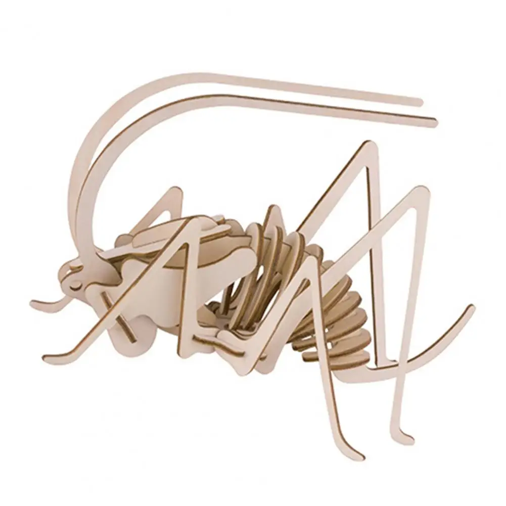 Böcekler Monte Bulmaca DIY El Yapımı Eğitici Oyuncaklar Ahşap Manuel Böcekler 3D çocuklar için yap-boz Görüntü  4