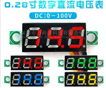 0.28 İnç Ultra Küçük DC dijital ekran Ayarlanabilir Üç Satır DC 0-100V Pil Voltmetre 2-Line 3-Line Evrensel