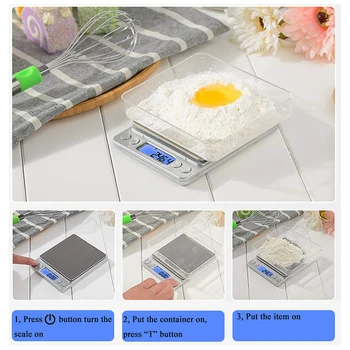 0.5 / 1 / 2Kg mutfak tartıları Paslanmaz Çelik Tartı Gıda Diyet Posta Dengesi Ölçüm LCD Hassas elektronik tartı