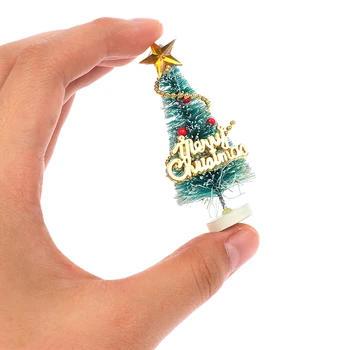 1/2/3/5/10 Adet Mini Noel Ağacı Dollhouse Minyatür Noel Ağacı Sedir Masaüstü Dıy Çekim Noel Yeni Yıl Dekorasyon