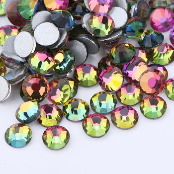 1.3 mm-6.5 mm Kristal Magma Renk Olmayan Düzeltme/Tutkal Flatback Rhinestones Tırnak 3D Süslemeleri