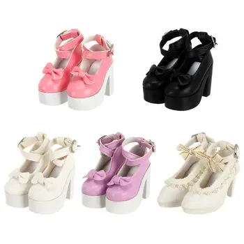 1/3 PU Deri 60cm Bebek Botları Yeni Moda Kumaş Ayakkabı 7.8 CM Bebek Giyen Oyun Evi Aksesuarları Farklı Renk 5 Stilleri
