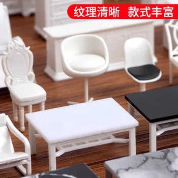1: 30 ölçekli Minyatür Mobilya Sandalye Masa Dolap Dolap Modeli Sahne Mobilya Dollhouse Dekor Çocuk Oyuncakları