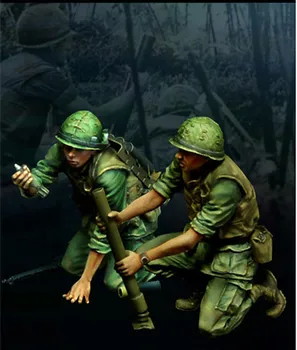 1:35 Reçine Die-cast Asker Modeli 2 Modeli Montaj Kitleri ABD Askeri Vietnam Gerekir Renkli Elle Xd179