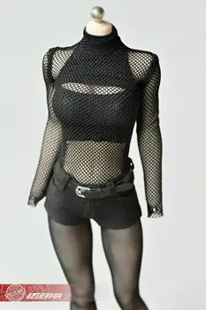 1/6 Ölçekli Seksi Kadın Örgü T-shirt See-through Üst Giysi Modeli için 12 
