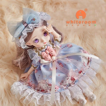 1/8 Bjd Bebek Anime Yüz Kawaii 23cm Bebek Kızlar İçin Prenses Elbise DIY Giyinmek Oyuncak çocuk oyuncakları Sevimli Giysiler doğum günü hediyesi 20cm