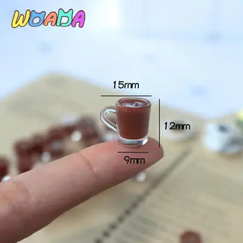 1 adet 1/12 Dollhouse Minyatür Aksesuarları Dekorasyon Mini Kahve Fincanı Simülasyon Kahve Fincanı İçecek Modeli Oyuncak desen Rastgele