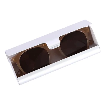 1 Adet İnce Mat Sert Metal Gözlük Gözlük Koruma Siyah Gümüş Renk Gözlük Durumda Seyahat Taşınabilir Tutucu Kutusu Hediyeler